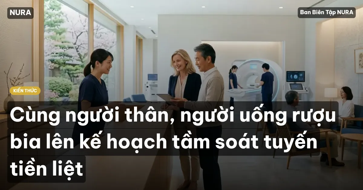 Cùng người thân, người uống rượu bia lên kế hoạch tầm soát tuyến tiền liệt