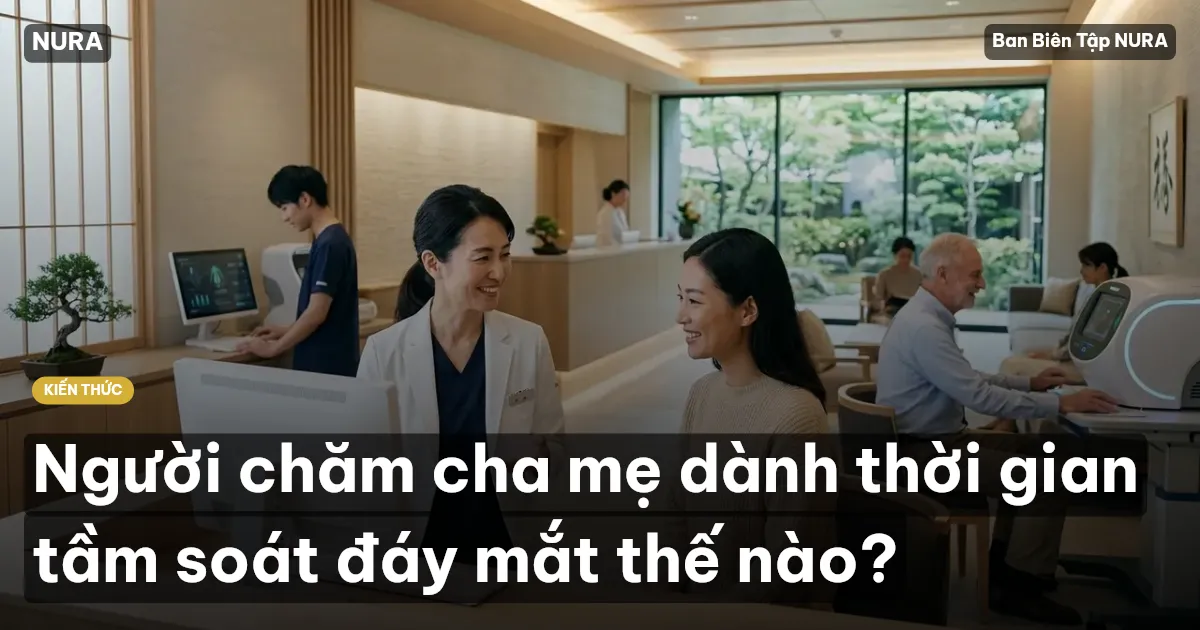Người chăm cha mẹ dành thời gian tầm soát đáy mắt thế nào?