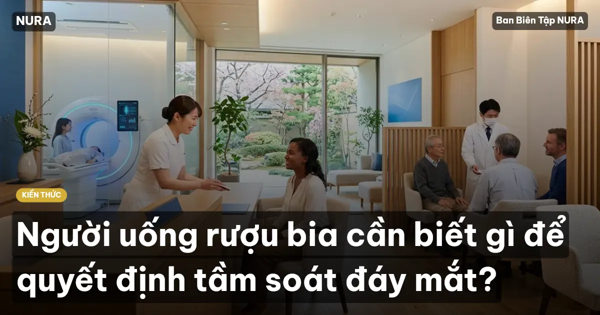Người uống rượu bia cần biết gì để quyết định tầm soát đáy mắt?