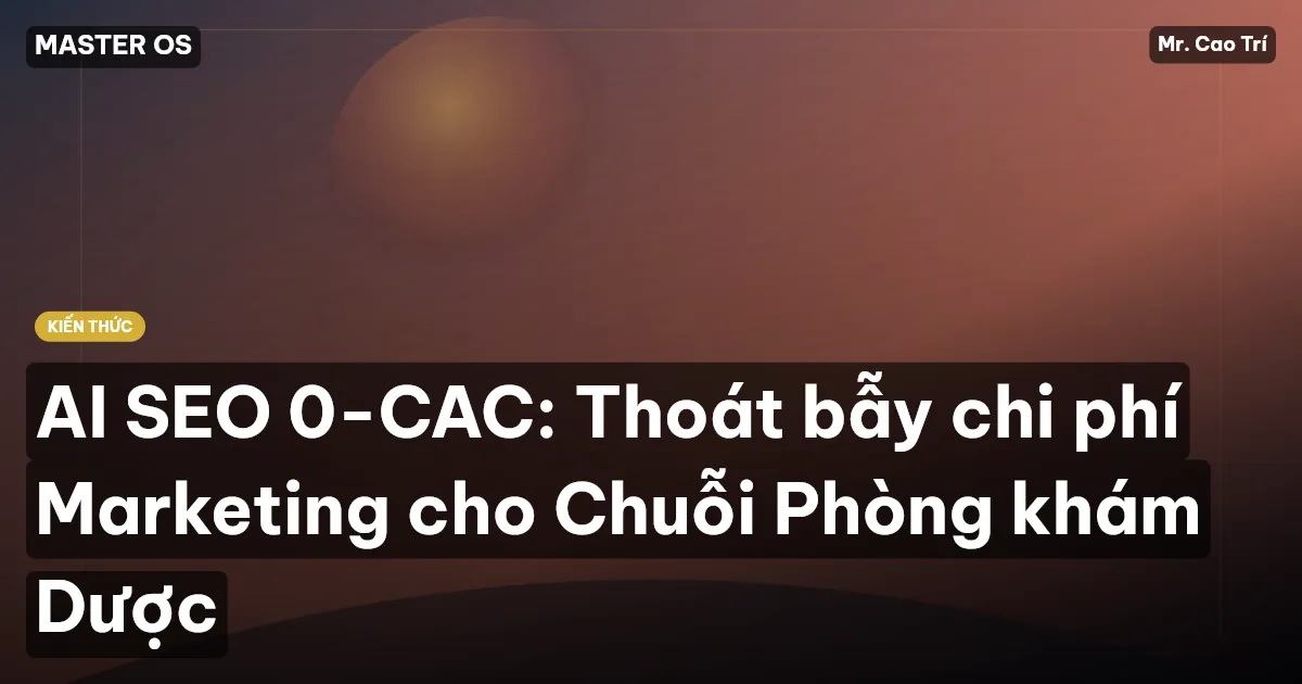 AI SEO 0-CAC: Thoát bẫy chi phí Marketing cho Chuỗi Phòng khám Dược