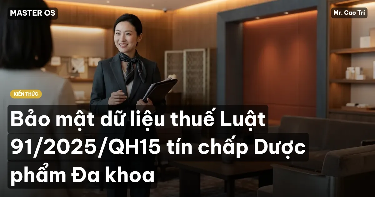 Bảo mật dữ liệu thuế Luật 91/2025/QH15 tín chấp Dược phẩm Đa khoa