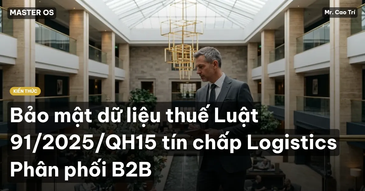 Bảo mật dữ liệu thuế Luật 91/2025/QH15 tín chấp Logistics Phân phối B2B