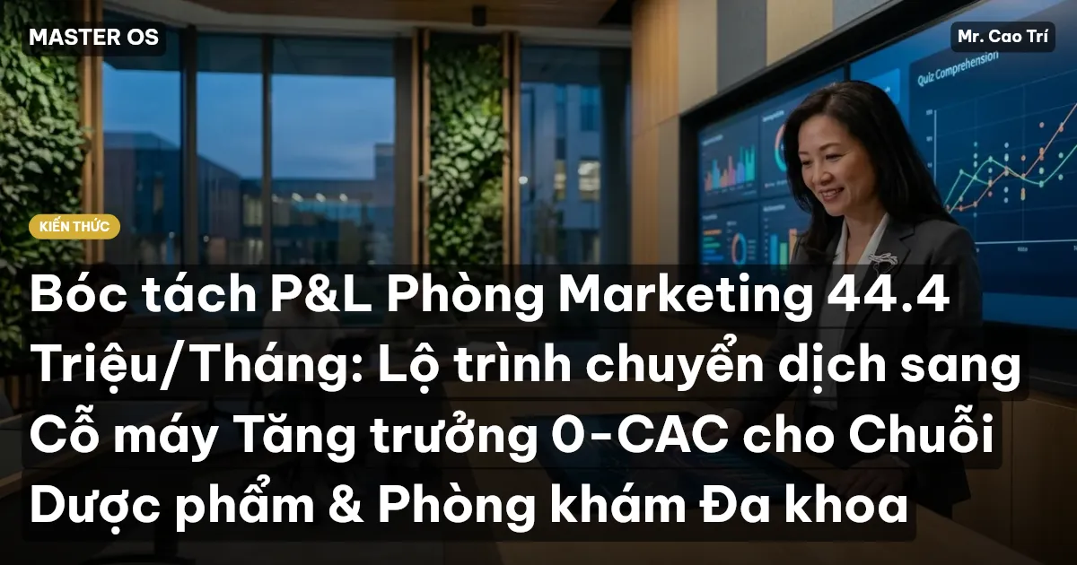 Bóc tách P&L Phòng Marketing 44.4 Triệu/Tháng: Lộ trình chuyển dịch sang Cỗ máy Tăng trưởng 0-CAC cho Chuỗi Dược phẩm & Phòng khám Đa khoa