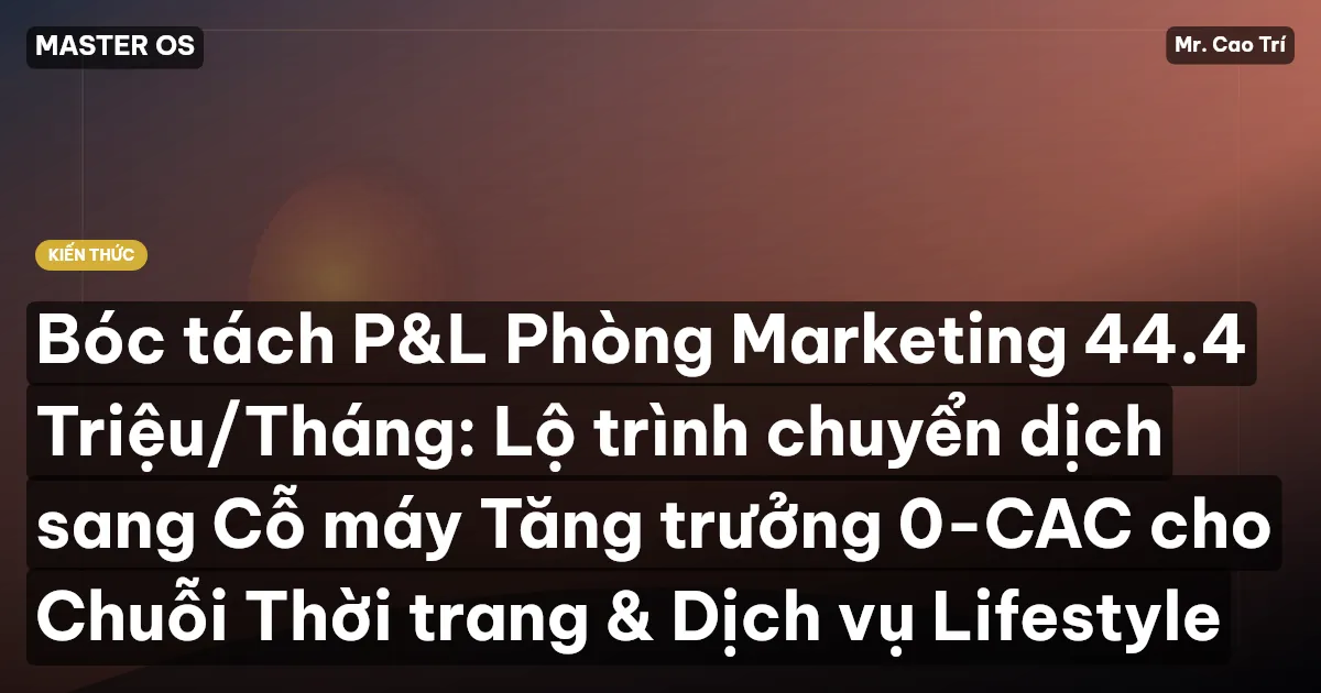 Bóc tách P&L Phòng Marketing 44.4 Triệu/Tháng: Lộ trình chuyển dịch sang Cỗ máy Tăng trưởng 0-CAC cho Chuỗi Thời trang & Dịch vụ Lifestyle