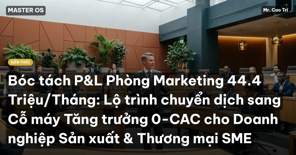 Bóc tách P&L Phòng Marketing 44.4 Triệu/Tháng: Lộ trình chuyển dịch sang Cỗ máy Tăng trưởng 0-CAC cho Doanh nghiệp Sản xuất & Thương mại SME