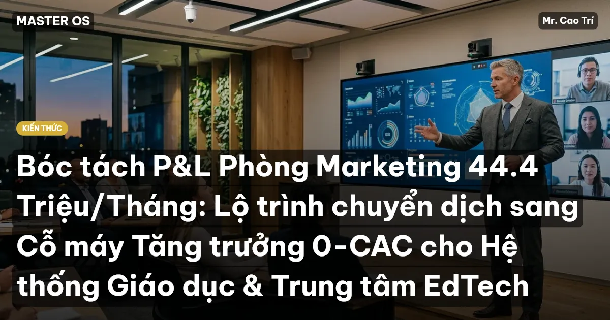 Bóc tách P&L Phòng Marketing 44.4 Triệu/Tháng: Lộ trình chuyển dịch sang Cỗ máy Tăng trưởng 0-CAC cho Hệ thống Giáo dục & Trung tâm EdTech