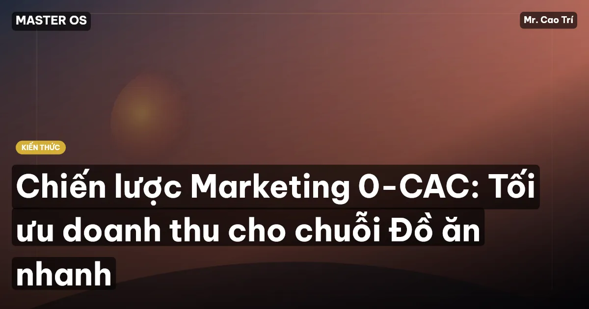 Chiến lược Marketing 0-CAC: Tối ưu doanh thu cho chuỗi Đồ ăn nhanh