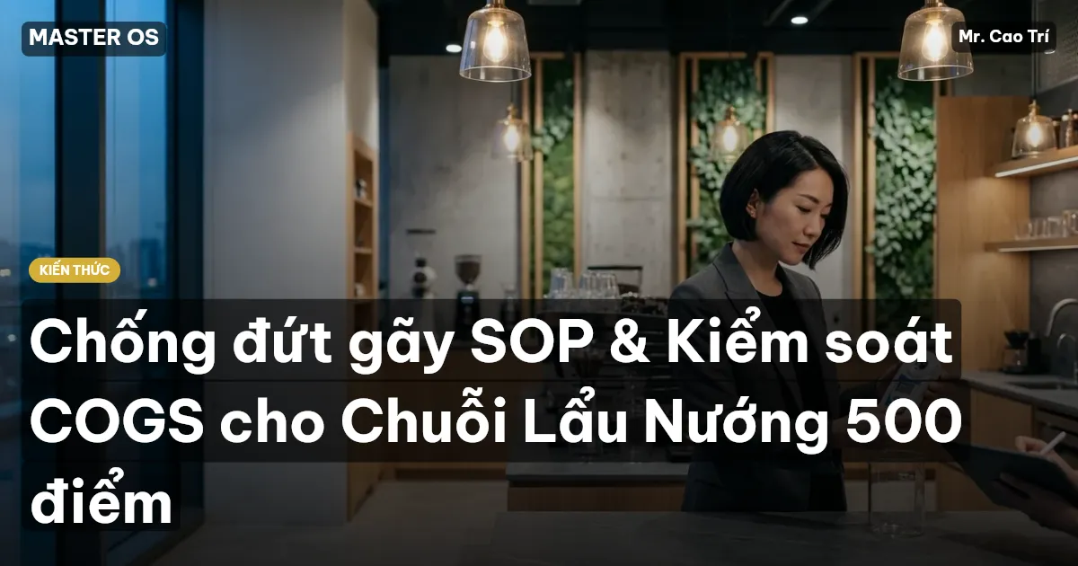Chống đứt gãy SOP & Kiểm soát COGS cho Chuỗi Lẩu Nướng 500 điểm