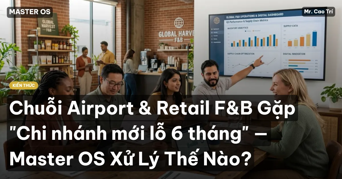 Chuỗi Airport & Retail F&B Gặp "Chi nhánh mới lỗ 6 tháng" — Master OS Xử Lý Thế Nào?