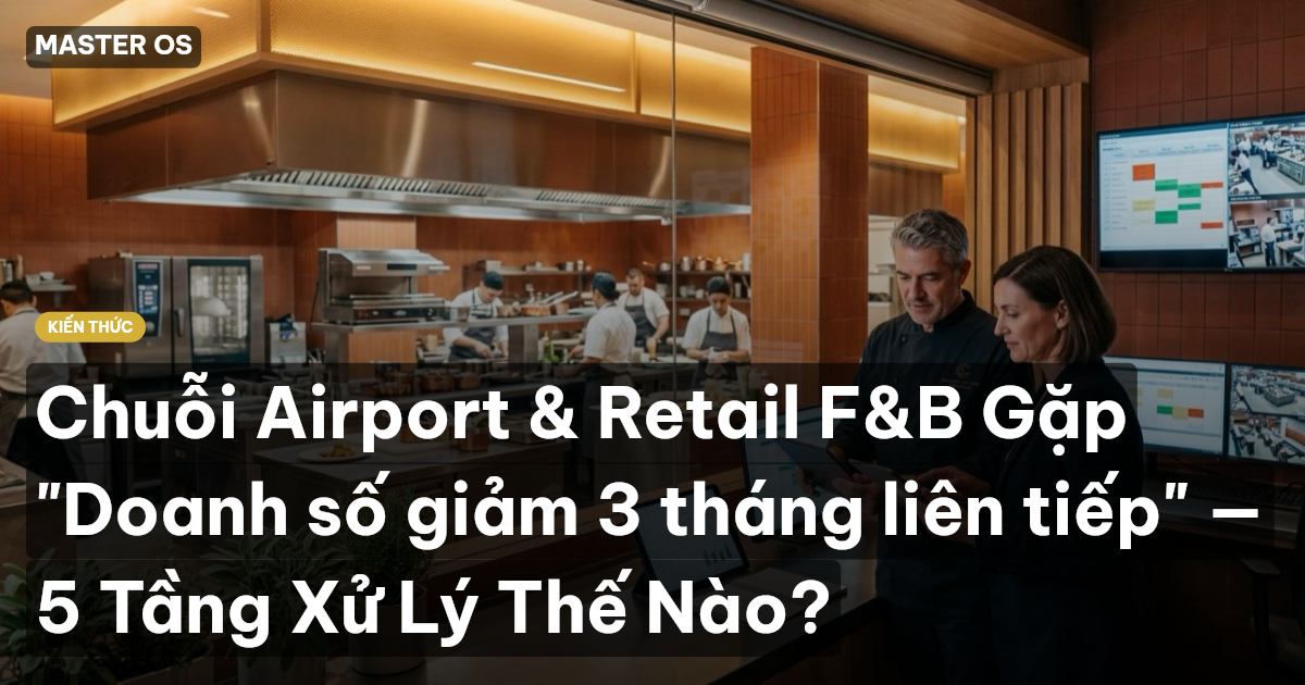 Chuỗi Airport & Retail F&B Gặp "Doanh số giảm 3 tháng liên tiếp" — 5 Tầng Xử Lý Thế Nào?