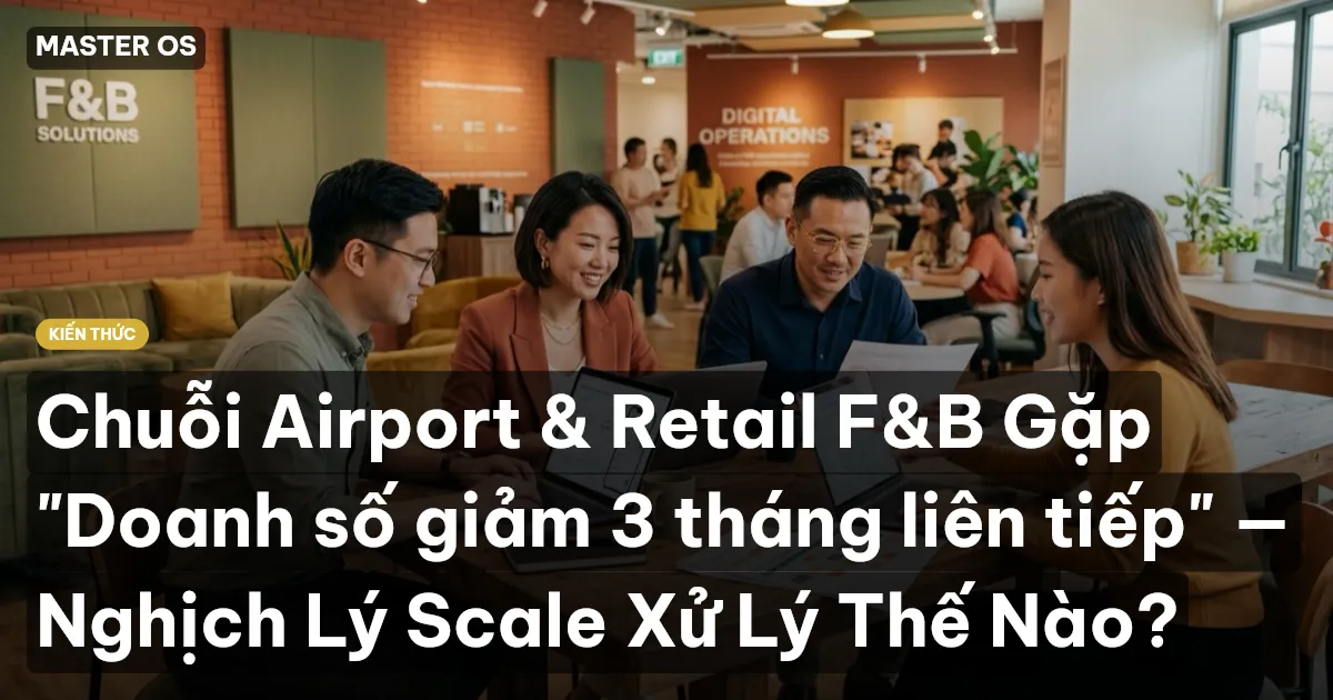 Chuỗi Airport & Retail F&B Gặp "Doanh số giảm 3 tháng liên tiếp" — Nghịch Lý Scale Xử Lý Thế Nào?