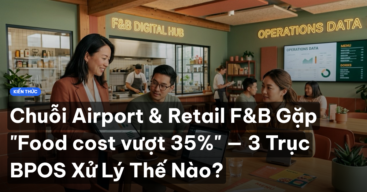 Chuỗi Airport & Retail F&B Gặp "Food cost vượt 35%" — 3 Trục BPOS Xử Lý Thế Nào?