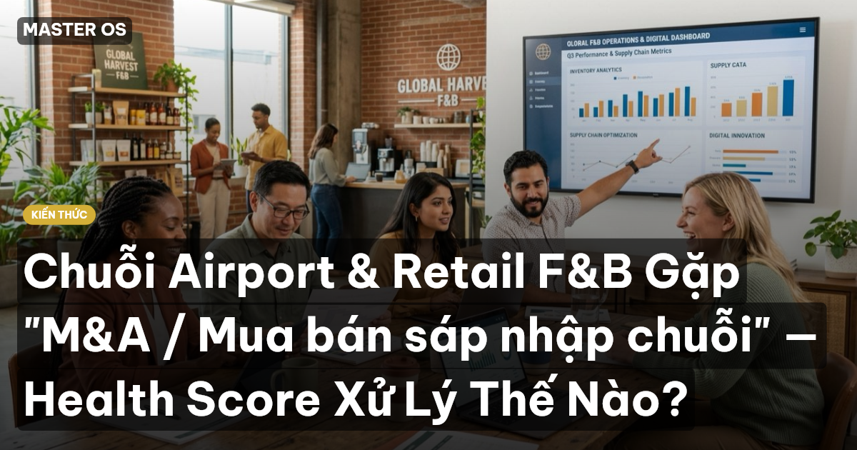 Chuỗi Airport & Retail F&B Gặp "M&A / Mua bán sáp nhập chuỗi" — Health Score Xử Lý Thế Nào?