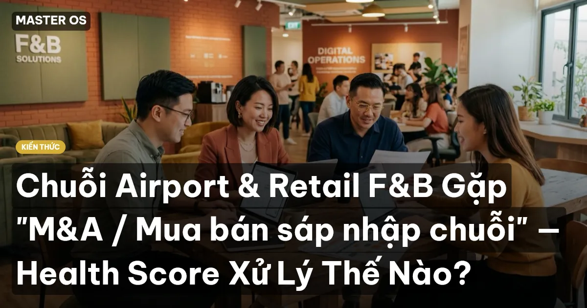 Chuỗi Airport & Retail F&B Gặp "M&A / Mua bán sáp nhập chuỗi" — Health Score Xử Lý Thế Nào?
