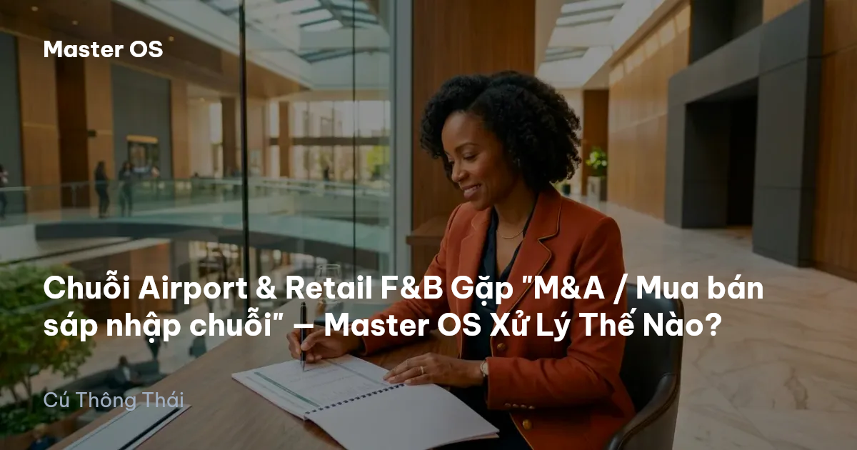 Chuỗi Airport & Retail F&B Gặp "M&A / Mua bán sáp nhập chuỗi" — Master OS Xử Lý Thế Nào?
