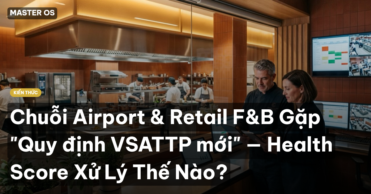 Chuỗi Airport & Retail F&B Gặp "Quy định VSATTP mới" — Health Score Xử Lý Thế Nào?