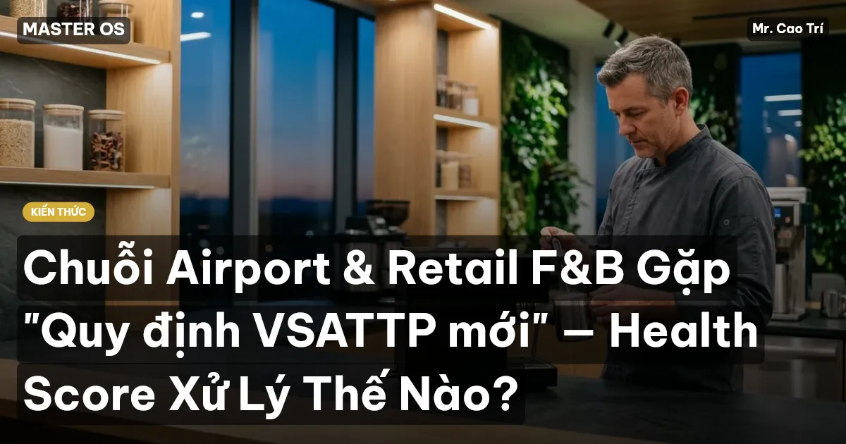 Chuỗi Airport & Retail F&B Gặp "Quy định VSATTP mới" — Health Score Xử Lý Thế Nào?