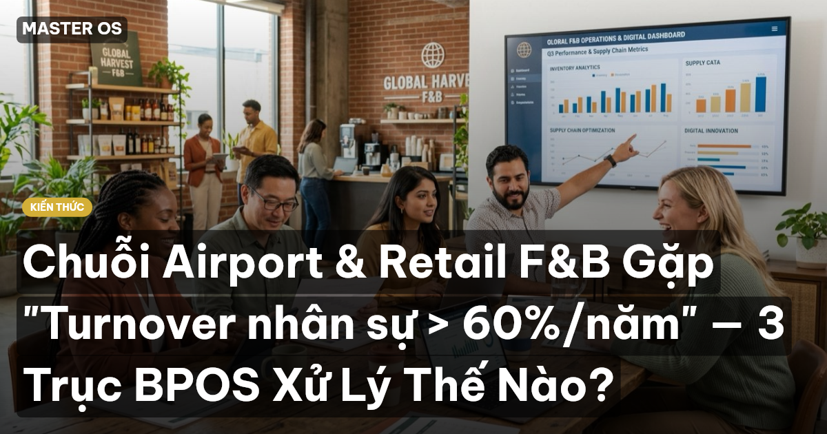Chuỗi Airport & Retail F&B Gặp "Turnover nhân sự > 60%/năm" — 3 Trục BPOS Xử Lý Thế Nào?