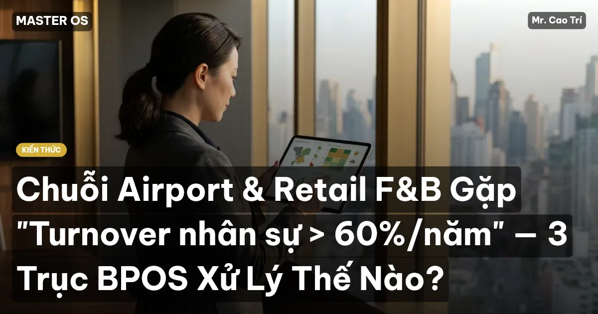 Chuỗi Airport & Retail F&B Gặp "Turnover nhân sự > 60%/năm" — 3 Trục BPOS Xử Lý Thế Nào?
