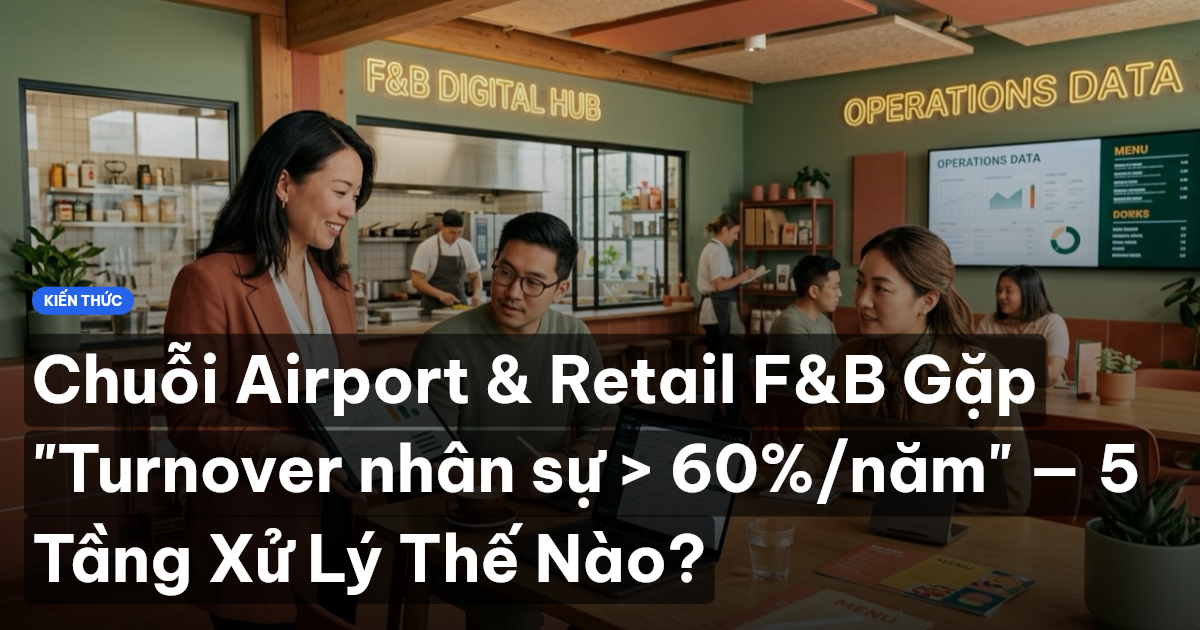 Chuỗi Airport & Retail F&B Gặp "Turnover nhân sự > 60%/năm" — 5 Tầng Xử Lý Thế Nào?