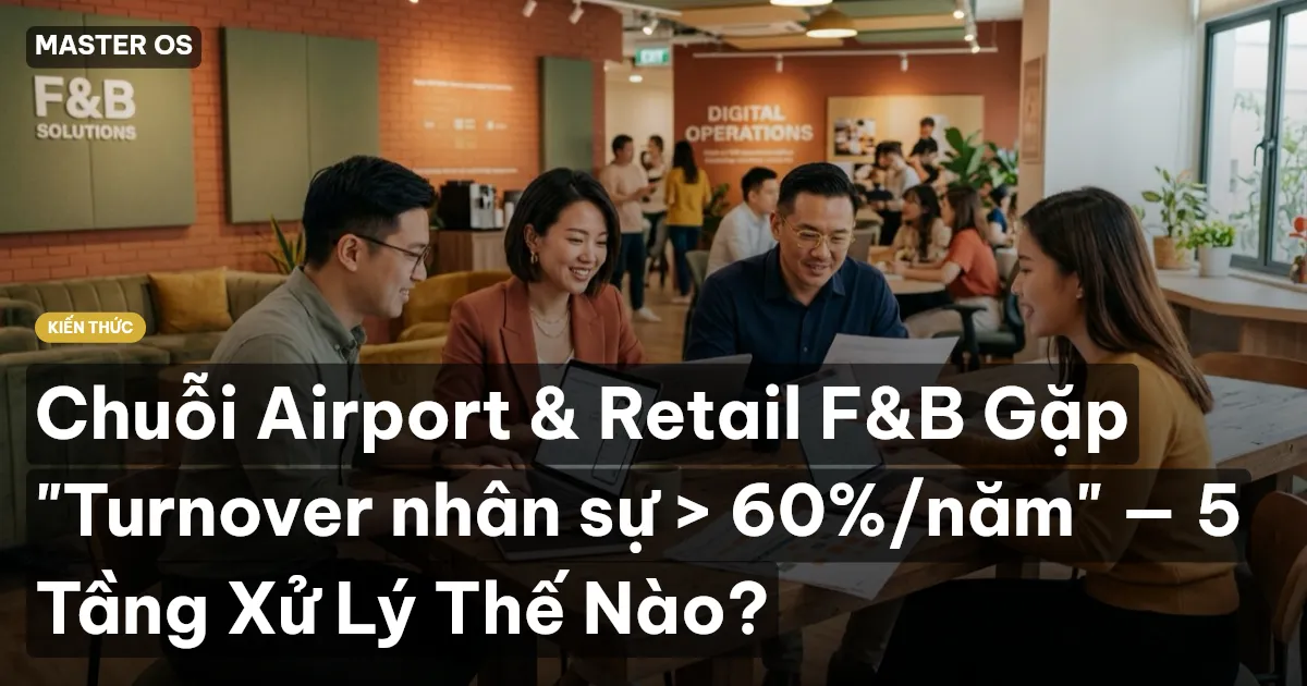 Chuỗi Airport & Retail F&B Gặp "Turnover nhân sự > 60%/năm" — 5 Tầng Xử Lý Thế Nào?