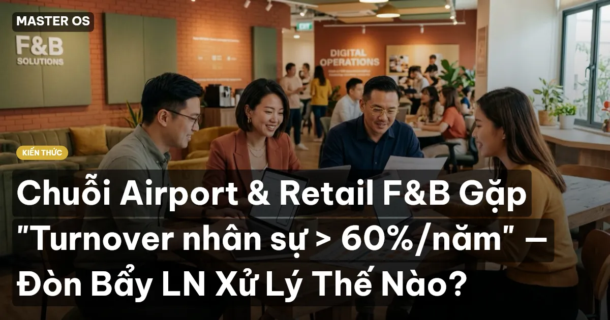 Chuỗi Airport & Retail F&B Gặp "Turnover nhân sự > 60%/năm" — Đòn Bẩy LN Xử Lý Thế Nào?