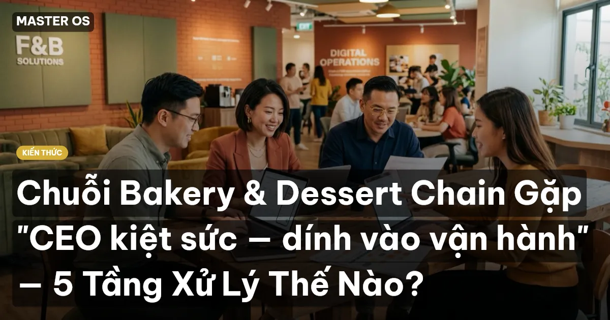 Chuỗi Bakery & Dessert Chain Gặp "CEO kiệt sức — dính vào vận hành" — 5 Tầng Xử Lý Thế Nào?