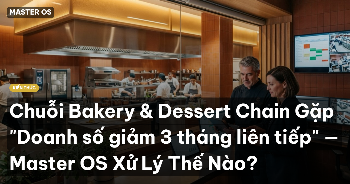 Chuỗi Bakery & Dessert Chain Gặp "Doanh số giảm 3 tháng liên tiếp" — Master OS Xử Lý Thế Nào?