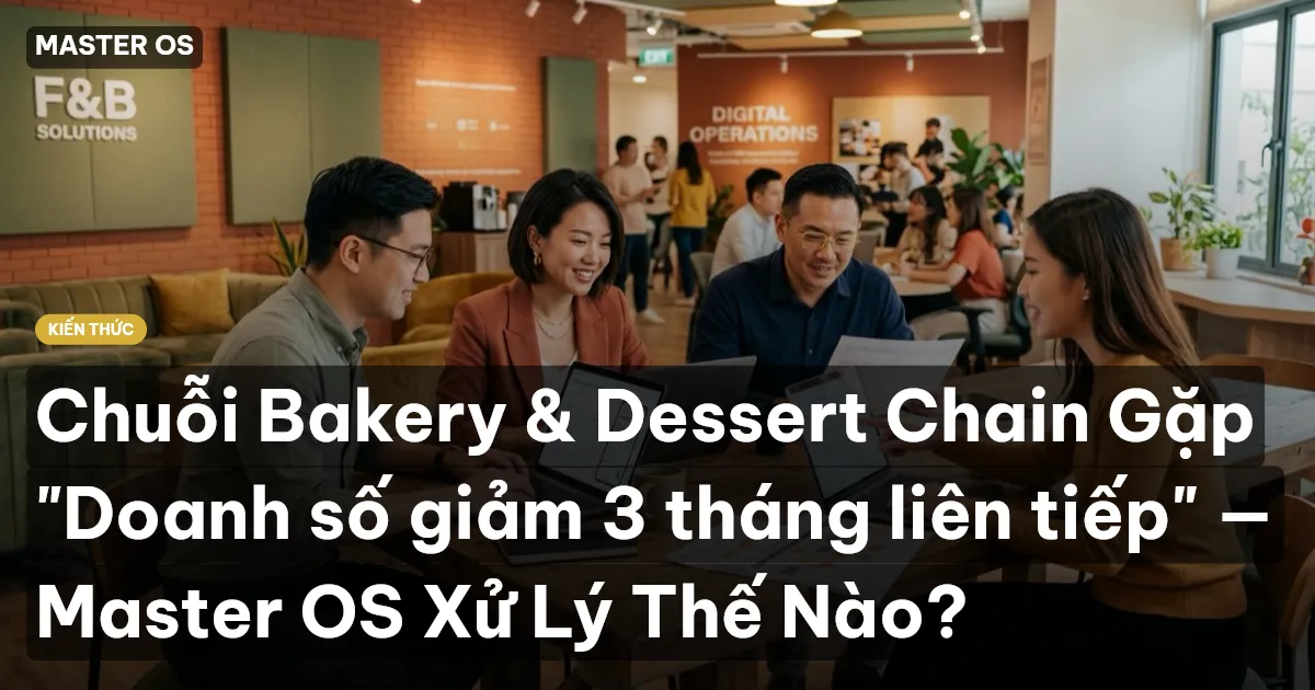 Chuỗi Bakery & Dessert Chain Gặp "Doanh số giảm 3 tháng liên tiếp" — Master OS Xử Lý Thế Nào?