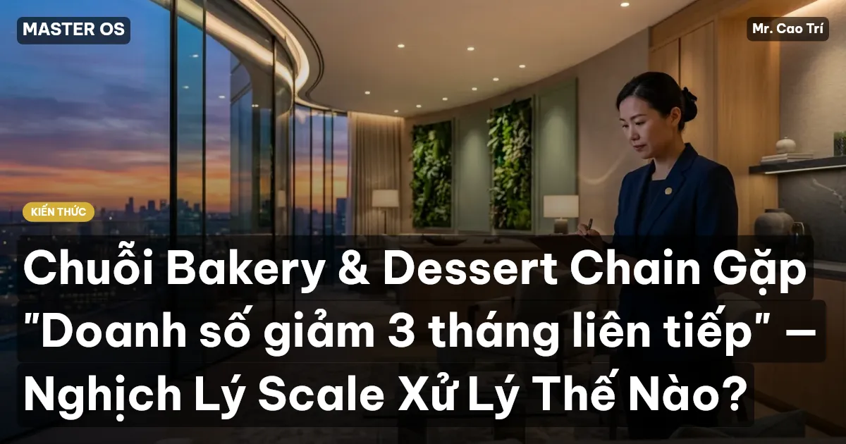 Chuỗi Bakery & Dessert Chain Gặp "Doanh số giảm 3 tháng liên tiếp" — Nghịch Lý Scale Xử Lý Thế Nào?