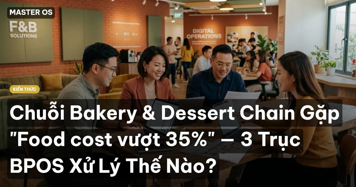 Chuỗi Bakery & Dessert Chain Gặp "Food cost vượt 35%" — 3 Trục BPOS Xử Lý Thế Nào?