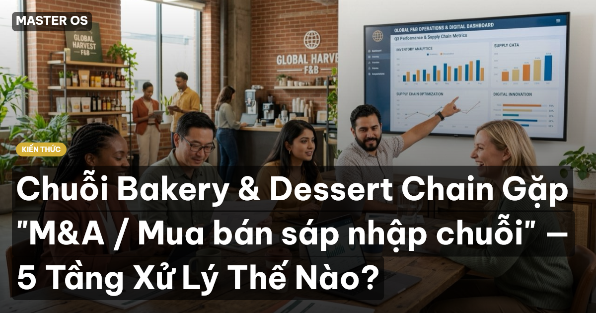 Chuỗi Bakery & Dessert Chain Gặp "M&A / Mua bán sáp nhập chuỗi" — 5 Tầng Xử Lý Thế Nào?