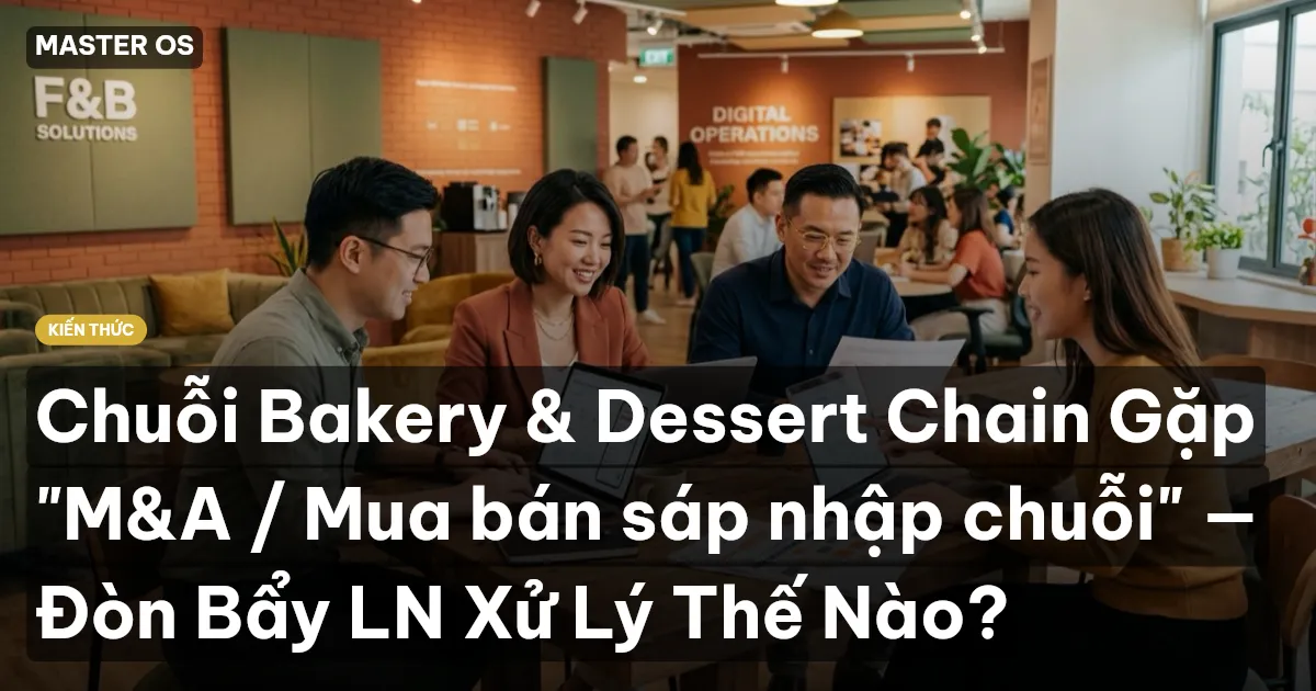 Chuỗi Bakery & Dessert Chain Gặp "M&A / Mua bán sáp nhập chuỗi" — Đòn Bẩy LN Xử Lý Thế Nào?