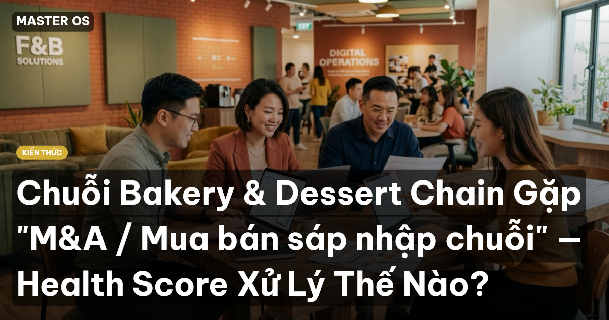 Chuỗi Bakery & Dessert Chain Gặp "M&A / Mua bán sáp nhập chuỗi" — Health Score Xử Lý Thế Nào?