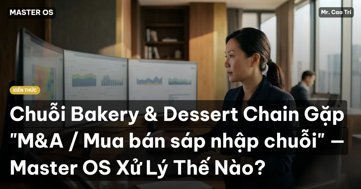 Chuỗi Bakery & Dessert Chain Gặp "M&A / Mua bán sáp nhập chuỗi" — Master OS Xử Lý Thế Nào?