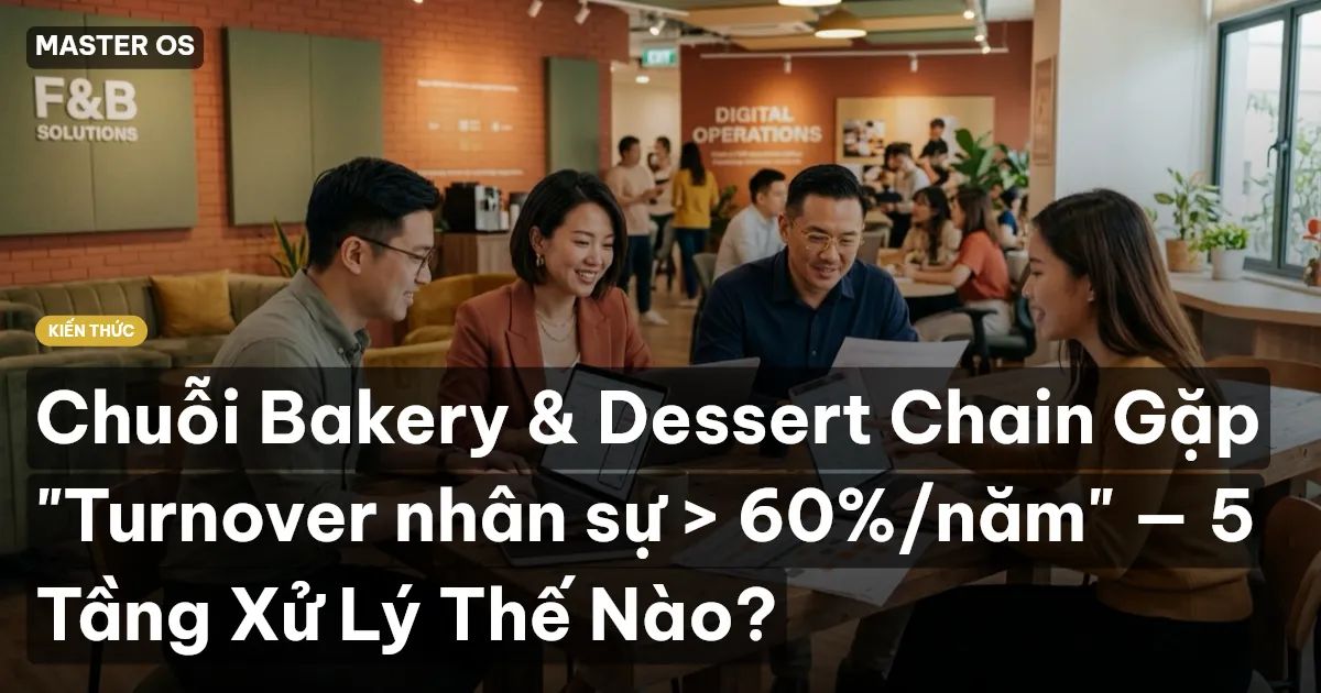 Chuỗi Bakery & Dessert Chain Gặp "Turnover nhân sự > 60%/năm" — 5 Tầng Xử Lý Thế Nào?
