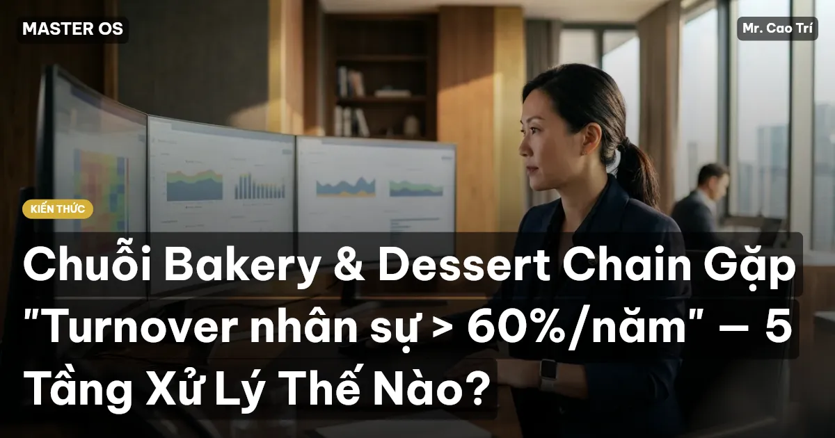Chuỗi Bakery & Dessert Chain Gặp "Turnover nhân sự > 60%/năm" — 5 Tầng Xử Lý Thế Nào?