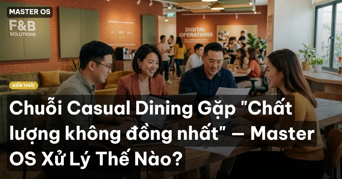 Chuỗi Casual Dining Gặp "Chất lượng không đồng nhất" — Master OS Xử Lý Thế Nào?