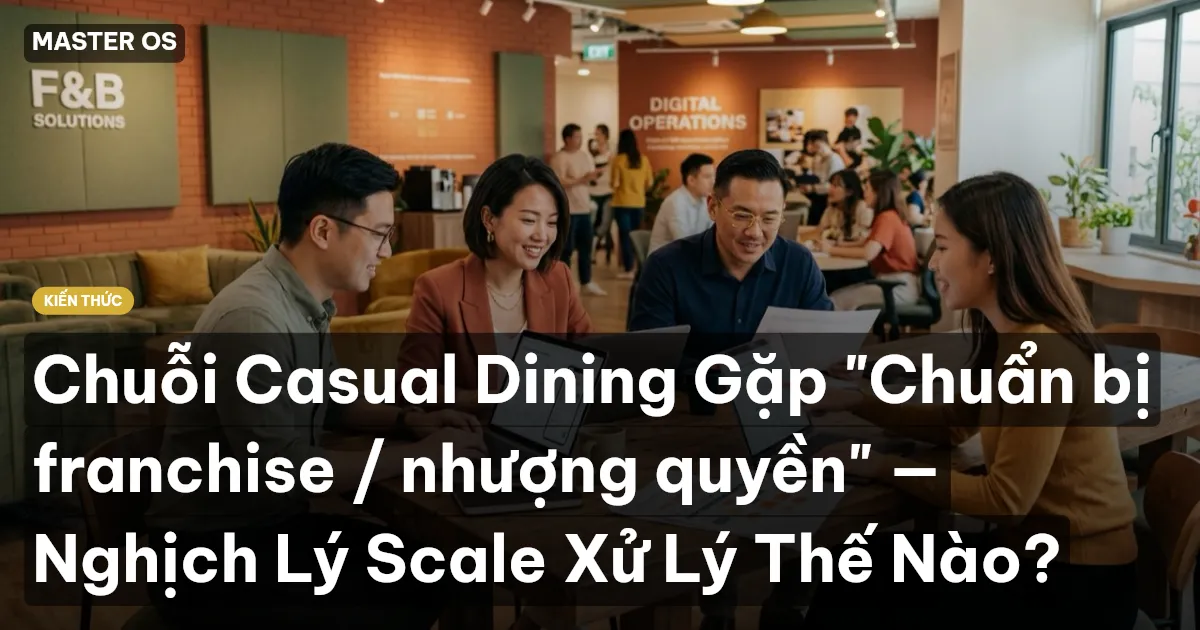 Chuỗi Casual Dining Gặp "Chuẩn bị franchise / nhượng quyền" — Nghịch Lý Scale Xử Lý Thế Nào?