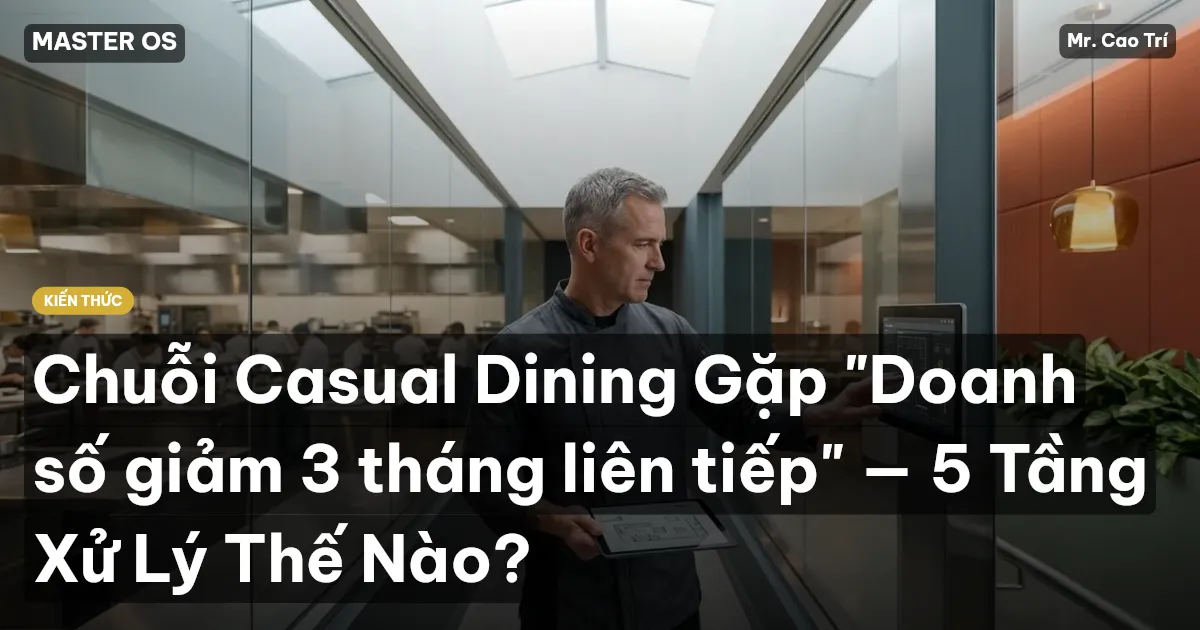 Chuỗi Casual Dining Gặp "Doanh số giảm 3 tháng liên tiếp" — 5 Tầng Xử Lý Thế Nào?