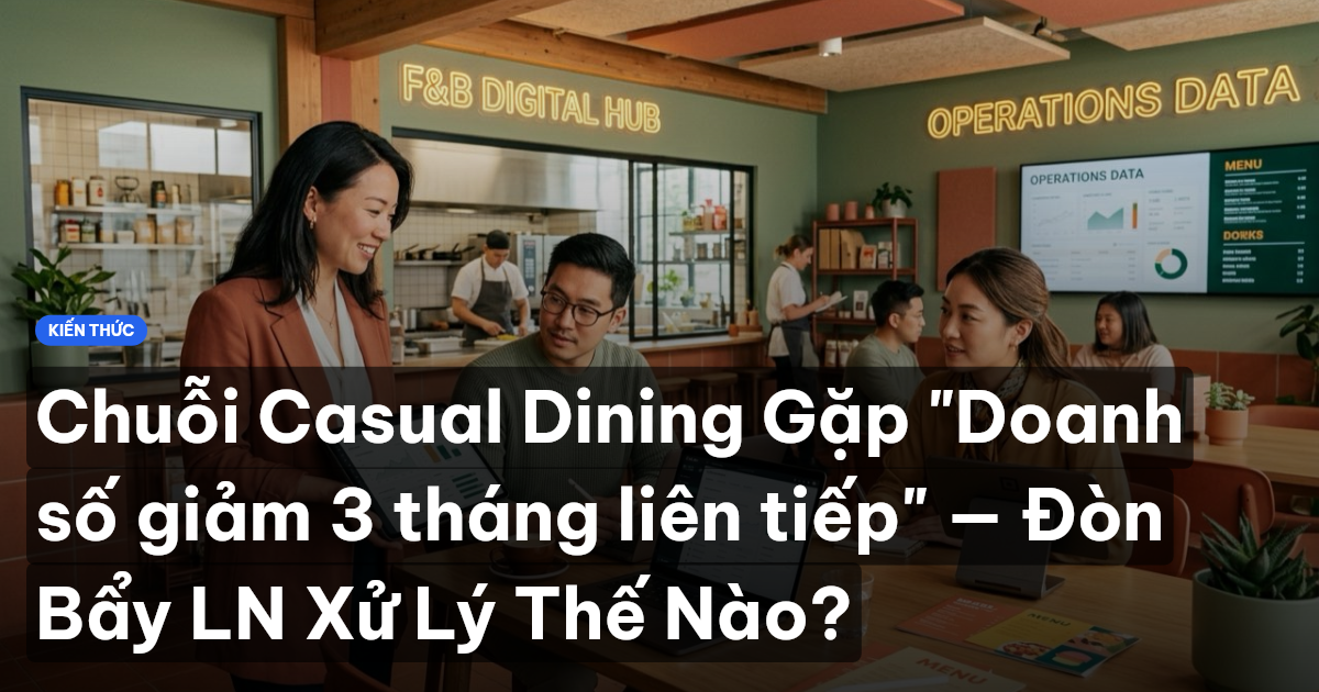 Chuỗi Casual Dining Gặp "Doanh số giảm 3 tháng liên tiếp" — Đòn Bẩy LN Xử Lý Thế Nào?