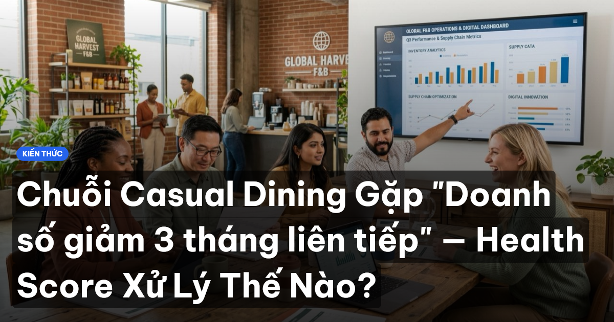 Chuỗi Casual Dining Gặp "Doanh số giảm 3 tháng liên tiếp" — Health Score Xử Lý Thế Nào?
