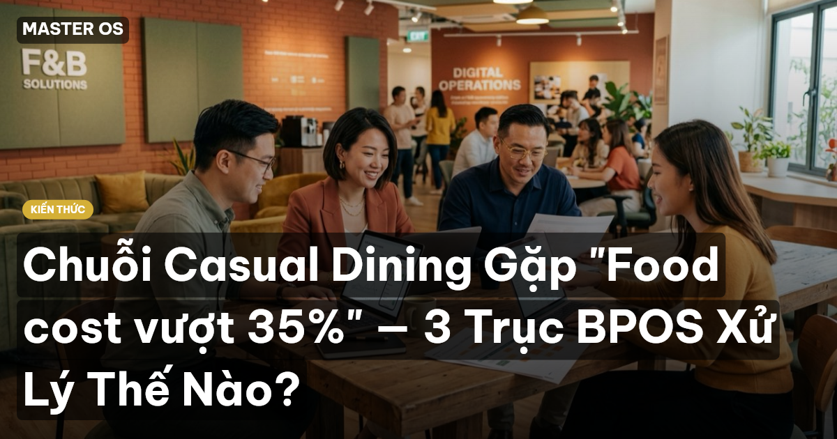 Chuỗi Casual Dining Gặp "Food cost vượt 35%" — 3 Trục BPOS Xử Lý Thế Nào?