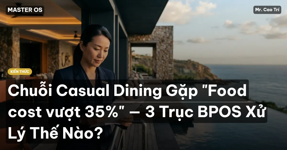 Chuỗi Casual Dining Gặp "Food cost vượt 35%" — 3 Trục BPOS Xử Lý Thế Nào?