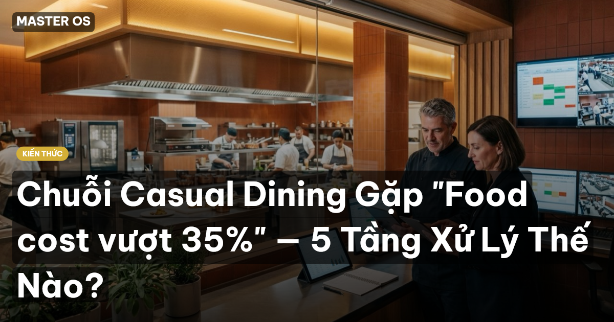 Chuỗi Casual Dining Gặp "Food cost vượt 35%" — 5 Tầng Xử Lý Thế Nào?