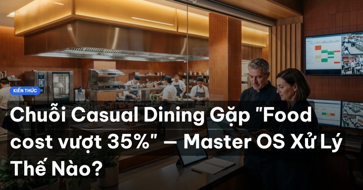Chuỗi Casual Dining Gặp "Food cost vượt 35%" — Master OS Xử Lý Thế Nào?