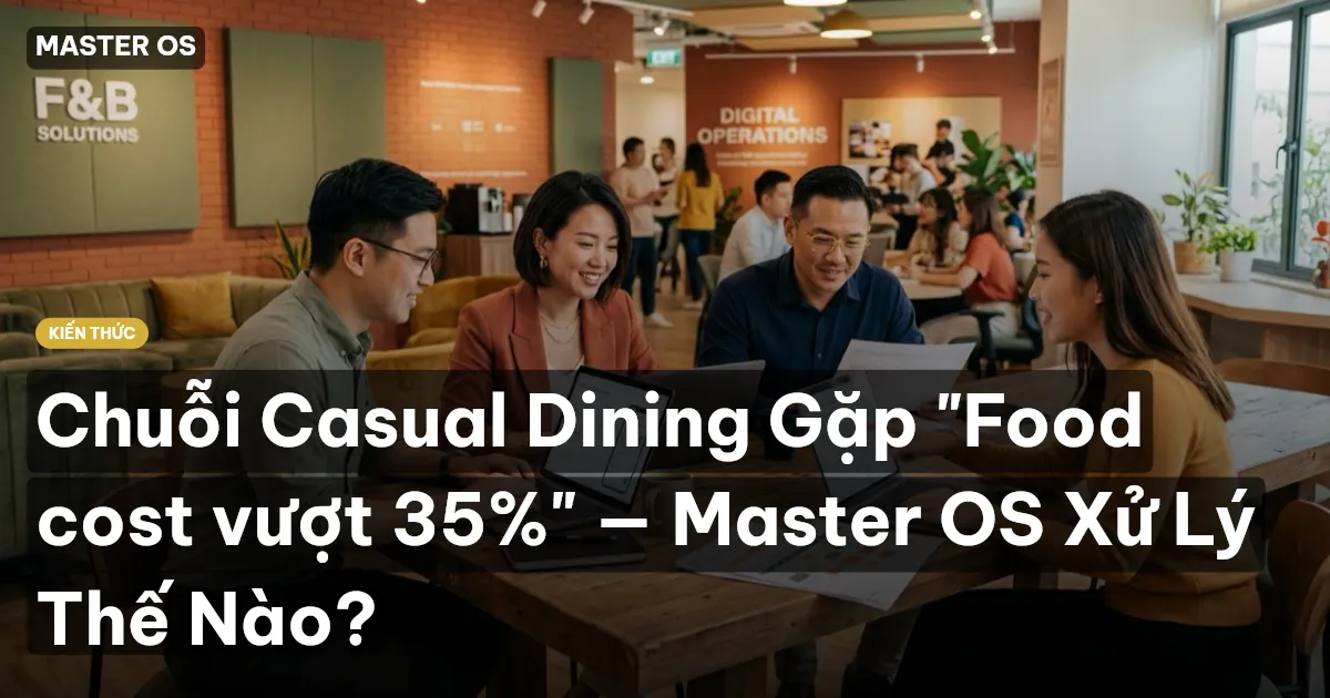 Chuỗi Casual Dining Gặp "Food cost vượt 35%" — Master OS Xử Lý Thế Nào?