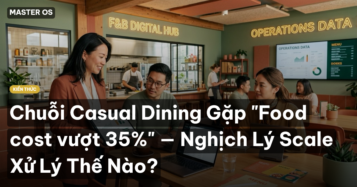 Chuỗi Casual Dining Gặp "Food cost vượt 35%" — Nghịch Lý Scale Xử Lý Thế Nào?