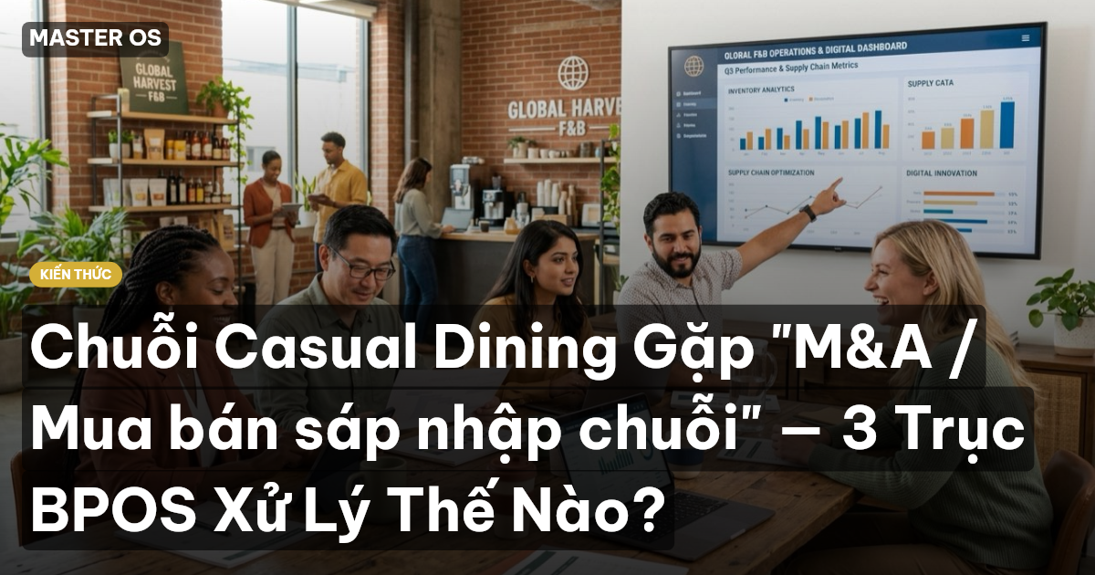 Chuỗi Casual Dining Gặp "M&A / Mua bán sáp nhập chuỗi" — 3 Trục BPOS Xử Lý Thế Nào?