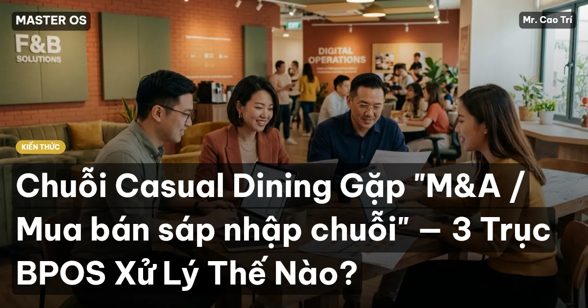 Chuỗi Casual Dining Gặp "M&A / Mua bán sáp nhập chuỗi" — 3 Trục BPOS Xử Lý Thế Nào?
